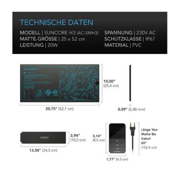 AC Infinity Suncore H3, Heizmatte mit Temperaturregler