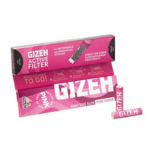 Gizeh Pink King Size Slim Papers + Aktivkohlefilter