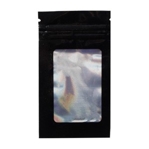 Mylarbeutel Fenster 100 x 60 mm schwarz 50 Stück