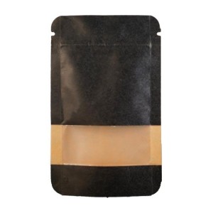 Papierbeutel Fenster schwarz 140 x 85 mm 50 Stück
