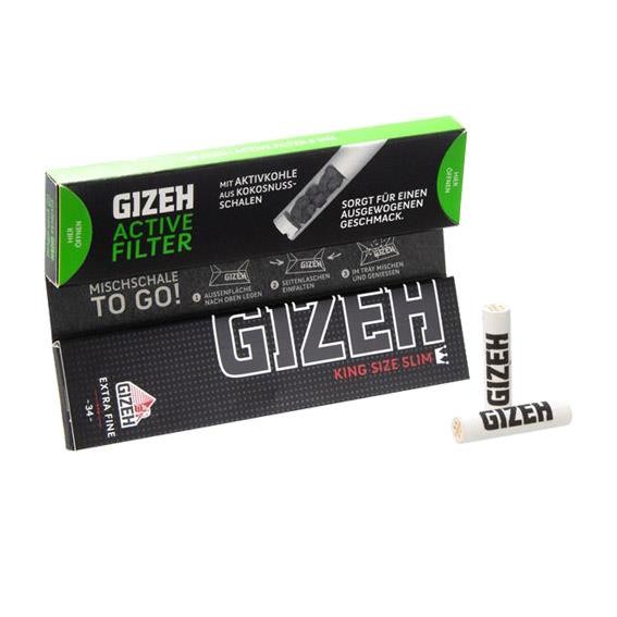 Gizeh King Size Slim BLACK Papers + Aktivkohlefilter