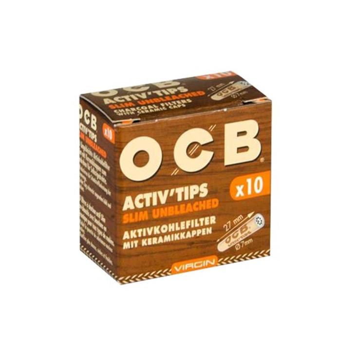 OCB Activ Tips Slim Ø 7 mm unbleached 10er